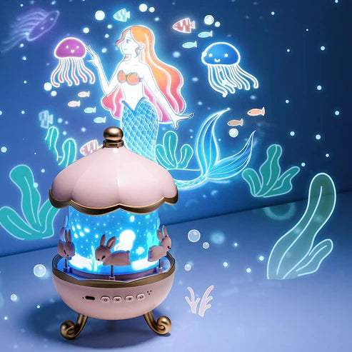 🌟🐰 Kids Bunny Night Light Projector – 360° Rotating Starry Sky Lamp