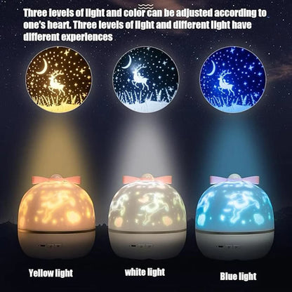 🌟🐰 Kids Bunny Night Light Projector – 360° Rotating Starry Sky Lamp